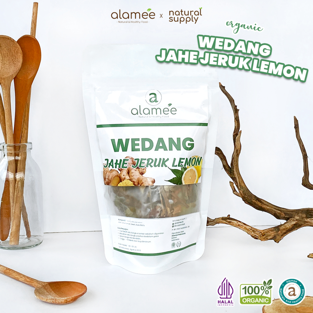 

ALAMEE Wedang Jahe Jeruk Lemon Rempah Minuman Herbal Alami Langsung Seduh Lengkap
