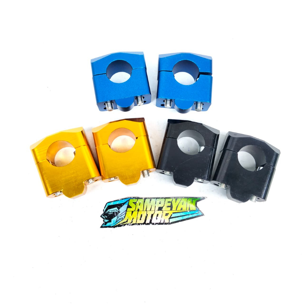 Promo Pangkon Stir Dudukan Stang Tempat Stir Variasi 6,5 cm Diameter Lubang 28mm Wilwood Gold Biru H