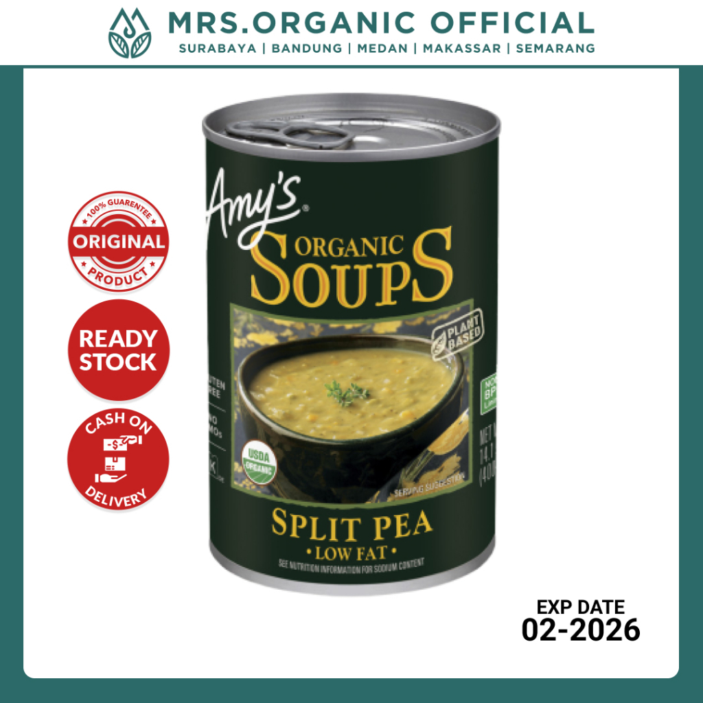

Sup Kacang Polong Organik Amys Organic Split Pea Soup 400 gr