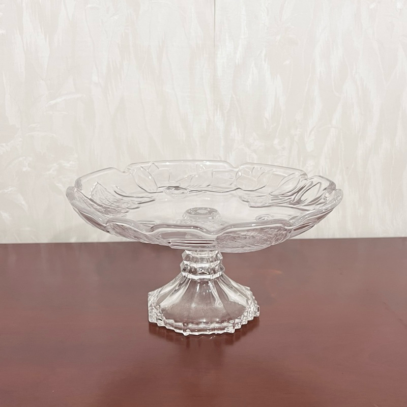 Diameter 24cm Tempat Buah / Kue Kaca Kaca Kristal Crystal / Cake Stand