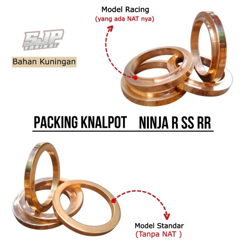 Packing knalpot Ninja R SS RR ZX 150 Model Standar dan Racing Bahan Kuningan Padat Perpak motor