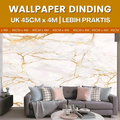 Wallpaper Sticker Dinding Ruangan Model Marmer Keramik Dekorasi Tembok Marbel Abstrak 3D Berperekat