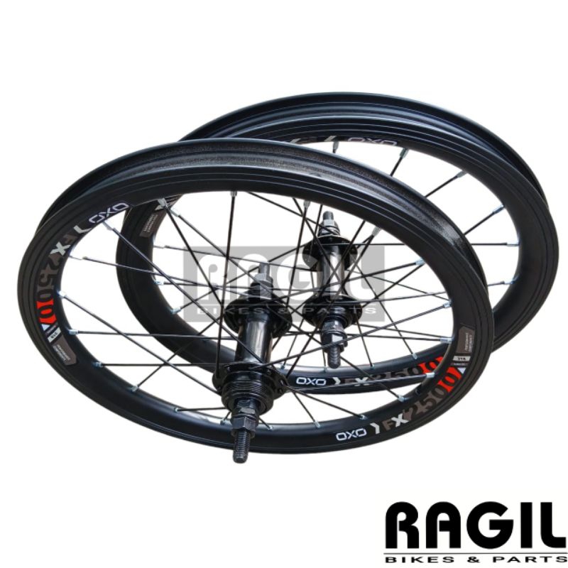 WHEELSET SEPEDA 16 OXO FX2500 DOUBLE WALL LUBANG 20 HOLE 20H ALLOY RIM RIMS HUB FREEHUB BMX SELI LIP