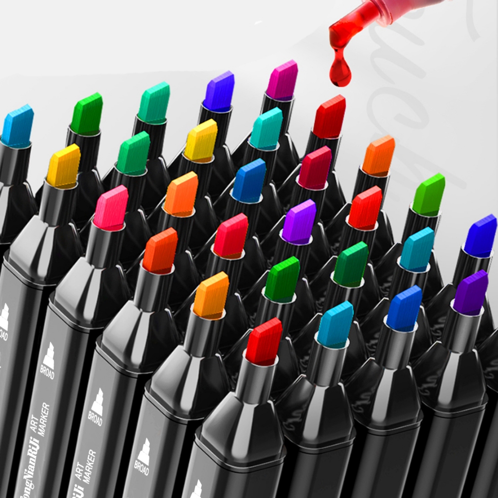 

Ay00! [DOTDING] 204-24 Warna Marker Sentuh Berkepala Berkepala Berkepala Double Graffiti Seni Set