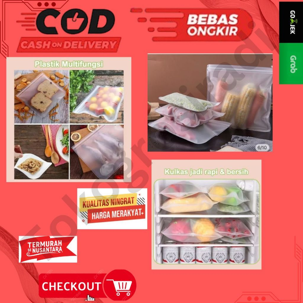 Kantong Silicone Organizer Makanan Silicone Bag Ziplock Plastik Ziplock Makanan
