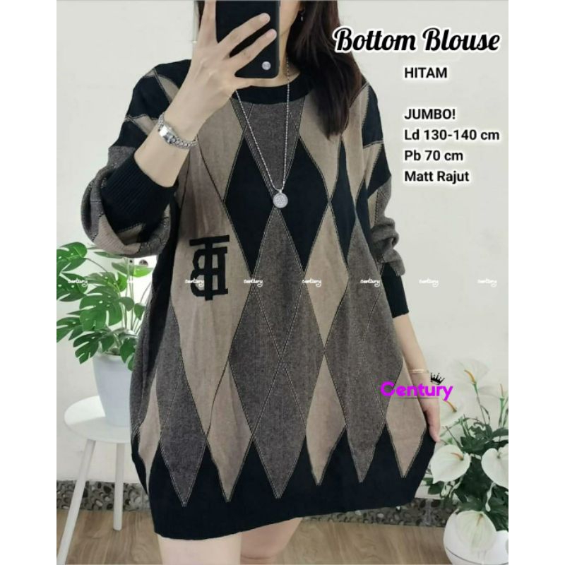 GLARISA BOTTOM DIRA TOP BLOUSE RAJUT JUMBO ORI BY CENTURY ATHAYA // BAJU ATASAN WANITA RAJUT TEBAL O