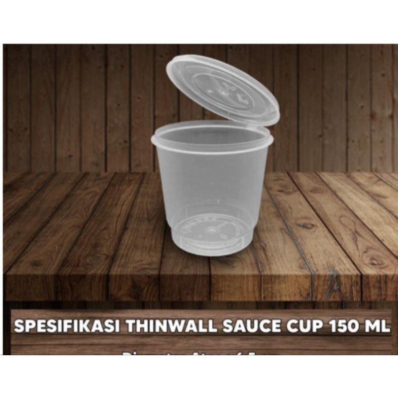 THINWALL Cup Puding Sambal Agar Agar 150 ml + Tutup Menyatu isi 50 bh