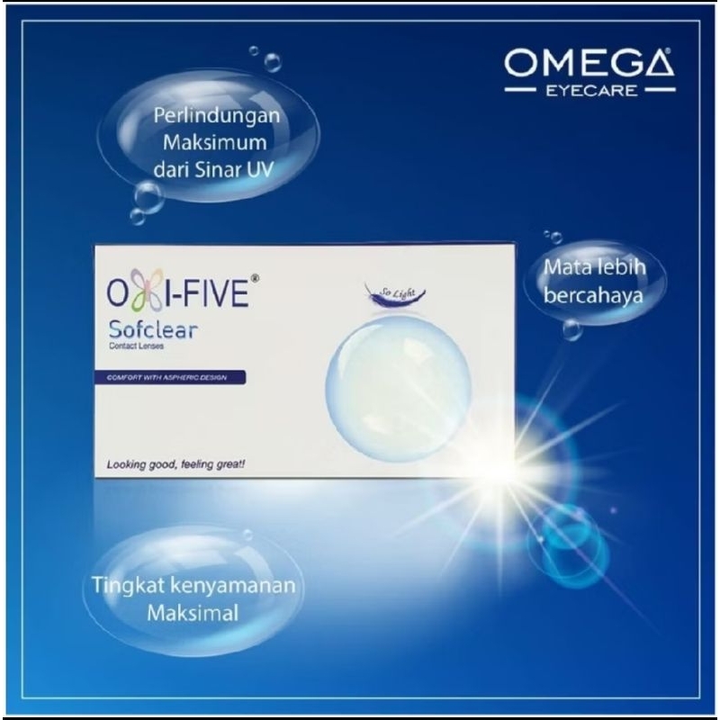 Softlens Omega Oxifive Softclear / Softlens Bening Oxifive Bulanan s.d minus -10.00