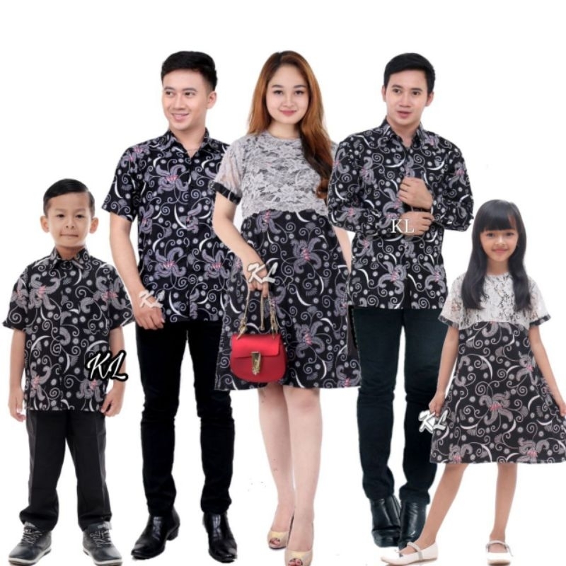 Baju Coupel Dres Brokat Keluarga Pria dan wanita Batik Natalan Coupel Keluarga