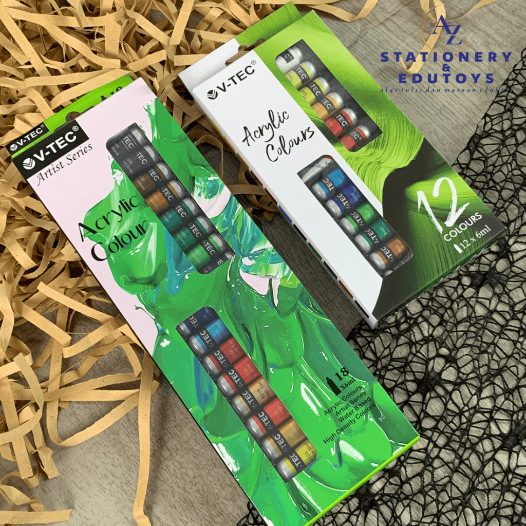 

V-Tec Acrylic Colours 12 & 18 Colours Cat Akrilik 6 ml VT-612/A & VT-618/A
