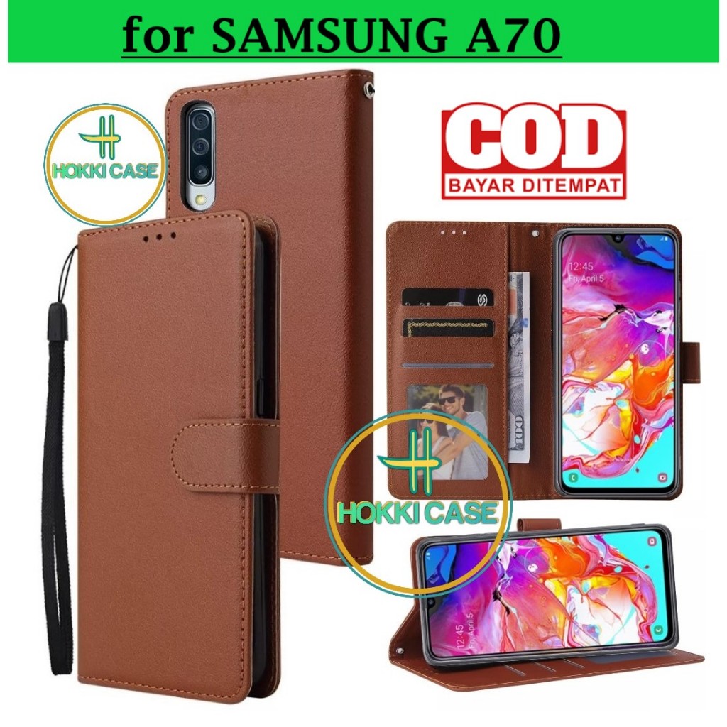 FLIP COVER SAMSUNG A70 LEATHER CASE FLIP SAMSUNG A70 HOKKI CASE