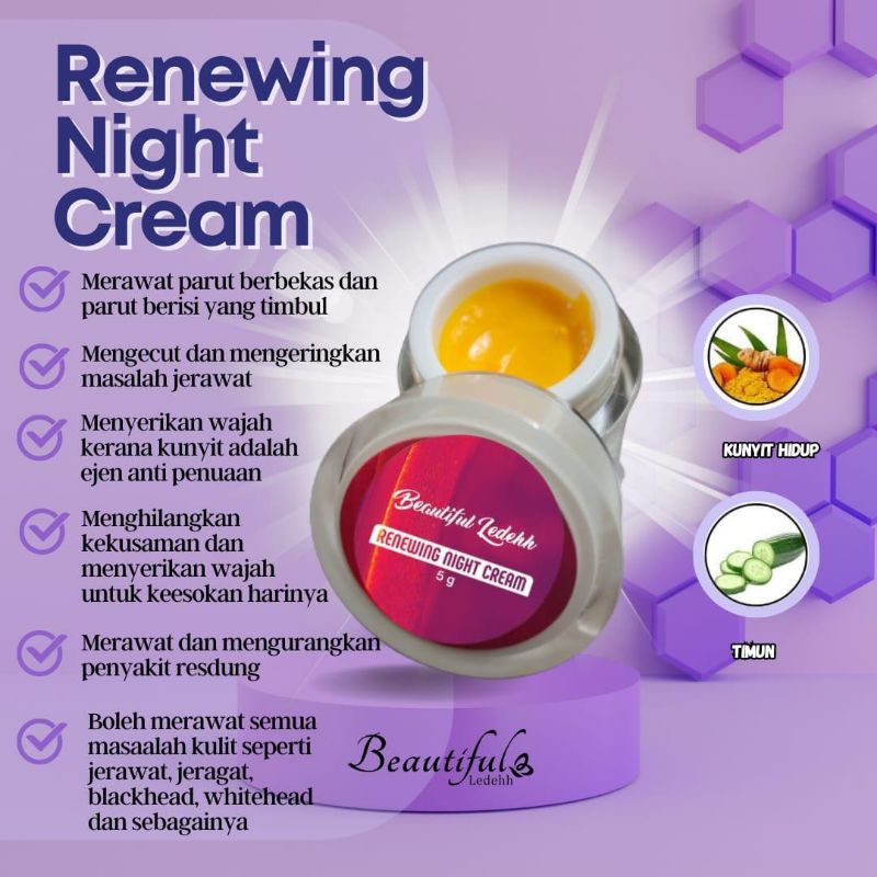 RENEWING NIGHT CREAM BEAUTIFUL LEDEH SKINCARE ORIGINAL