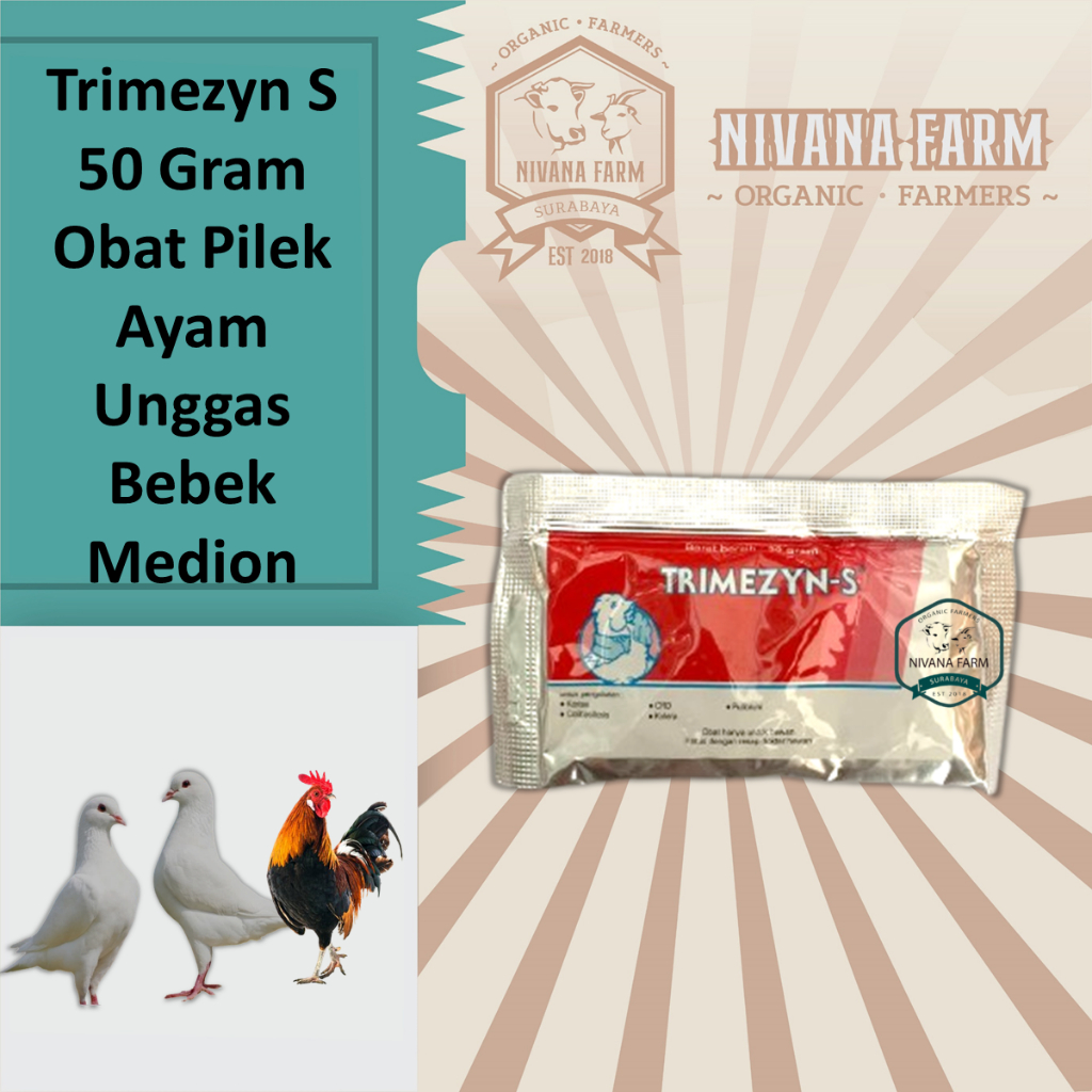 Trimezyn S  50 Gram Obat Pilek Ayam Unggas Bebek Medion