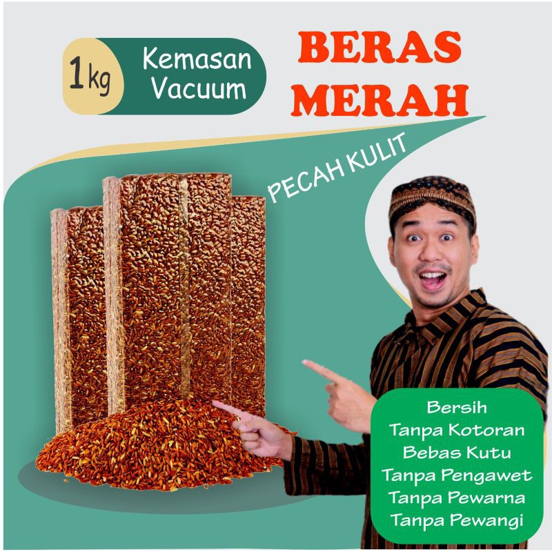 

Beras Merah Premium Pulen Organik untuk diet kesehatan dan diet diabetes kemasan 1 kg