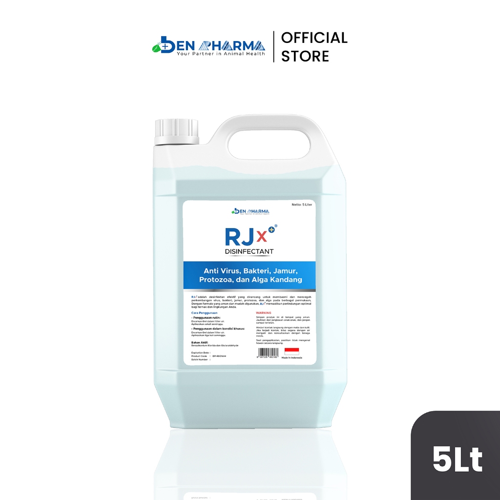 Ben Pharma RJx+ Disinfectant - Disinfektan Kandang Hewan Ternak Sapi Kambing Domba – 5 Liter