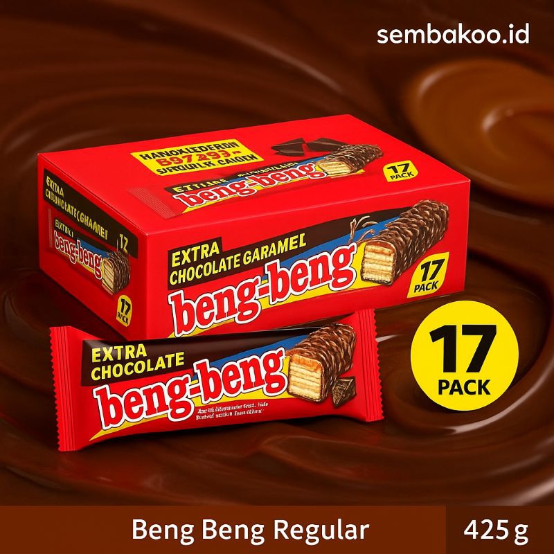 

Beng Beng Regular 425g | 17 Pcs | Wafer Coklat Karamel Crispy | Snack Cokelat Favorit