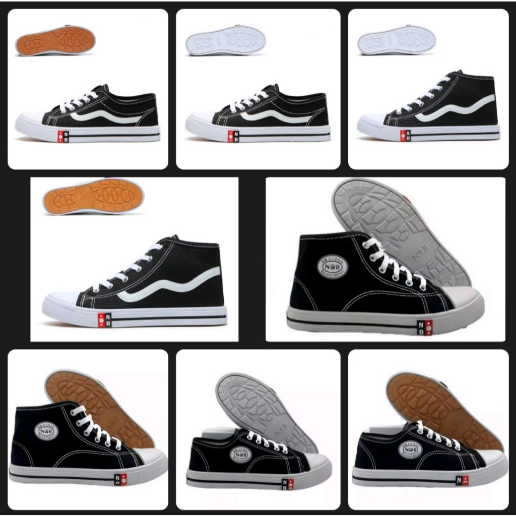 Sepatu Kets Sekolah Tali Anak SD SMP SMA Kuliah Keren/ Sepatu Sneakers Kanvas Formal Hitam Anak Cowo