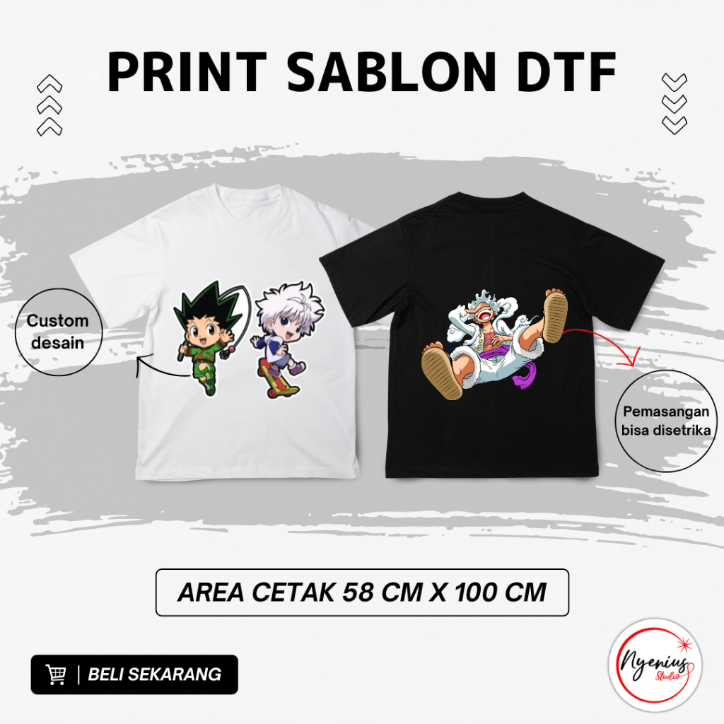 

Custom Print Sablon DTF EXPRESS (Pengerjaan Cepat 1-3 Hari)