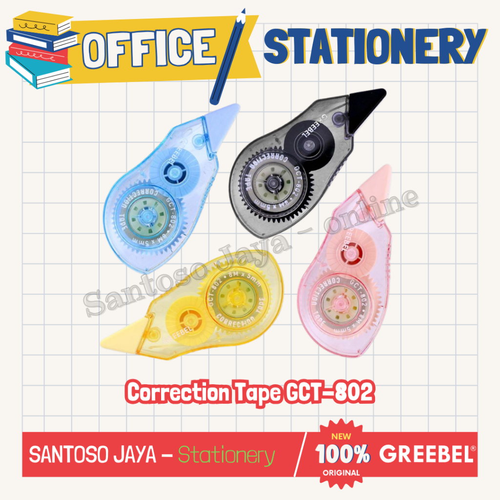 

Correction Tape GREEBEL - Tip-Ex - Tip X Kertas GCT 802