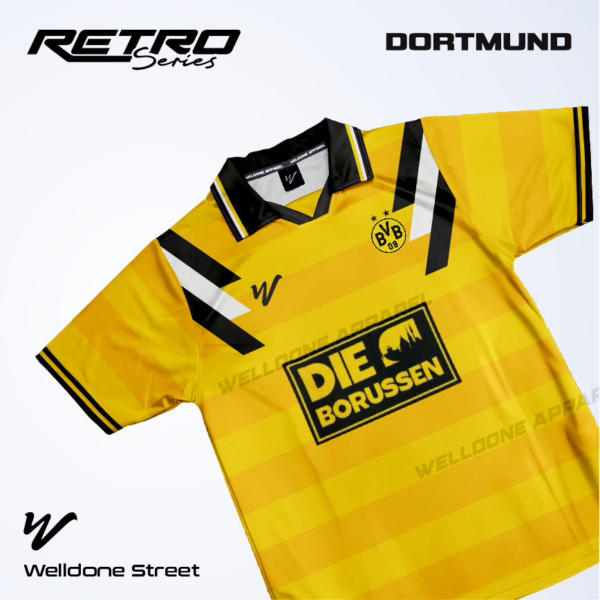 WELLDONE  JERSEY RETRO BORRUSIA DORTMUND / JERSEY BOLA / JERSEY SUPPORTER /JERSEY VINTAGE / JERSY CL