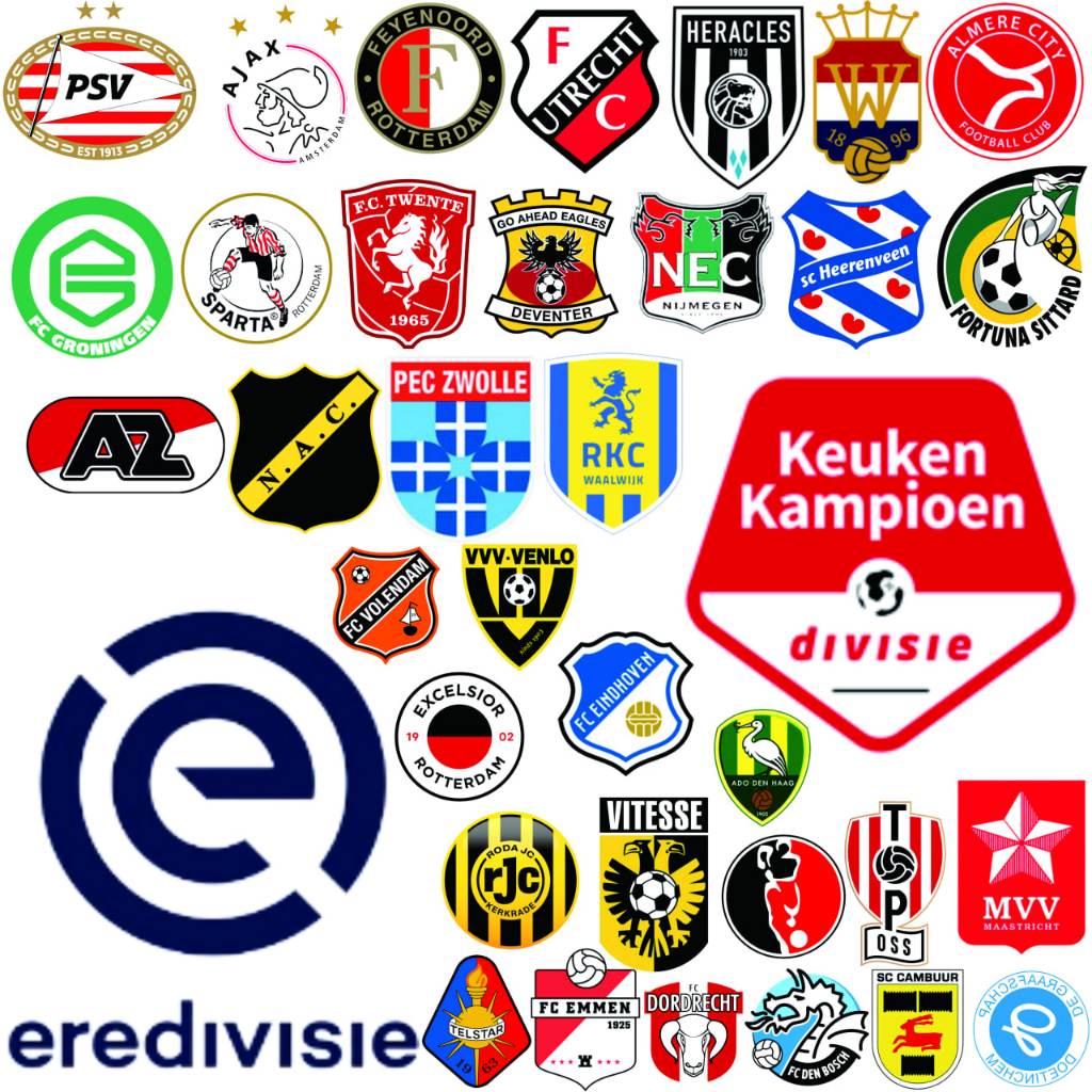 EREDIVISIE 1 & 2/LIGA BELANDA KLUB SEPAKBOLA LENGKAP PATCH BORDIR LOGO EMBLEM EMBROIDERY