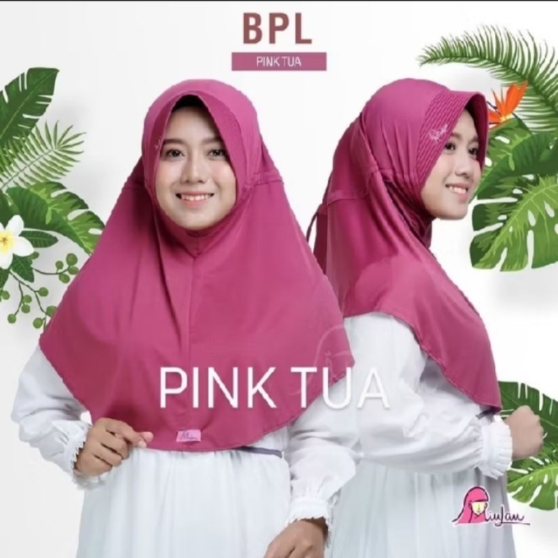 JILBAB MIULAN BPL L WARNA PINK TUA