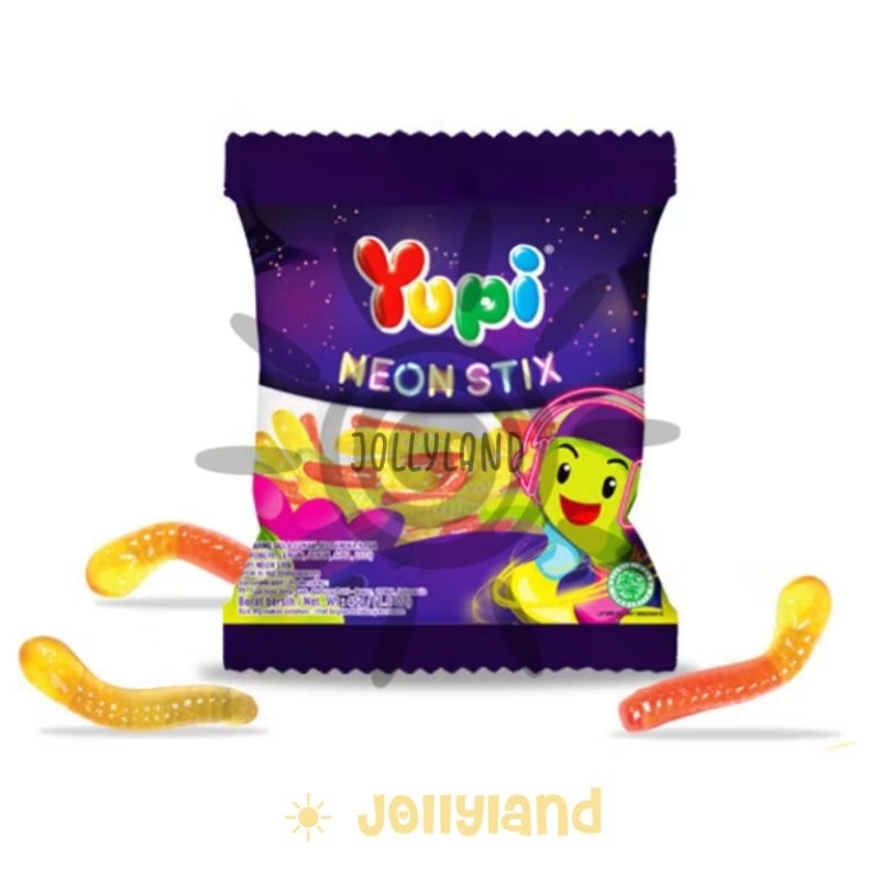 

Yupi Neon Stix Gummy Permen Lunak Anak Aneka Rasa 45g