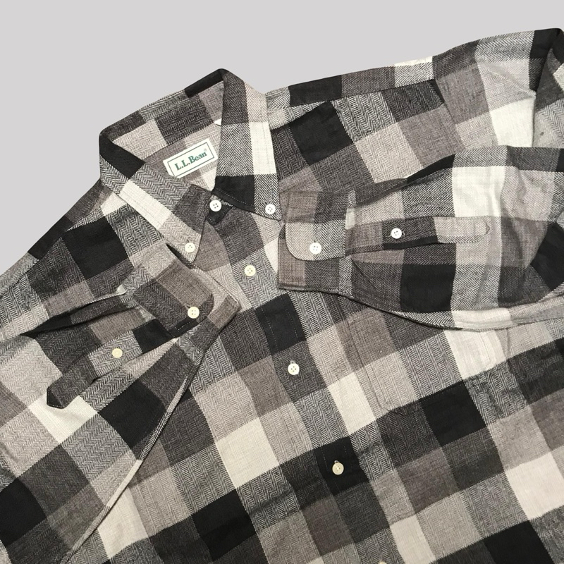 Kemeja Flannel LL Bean Abu - M (4)