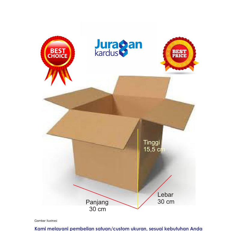 

Kardus Polos 30x30x15.5 cm ( Double Wall )