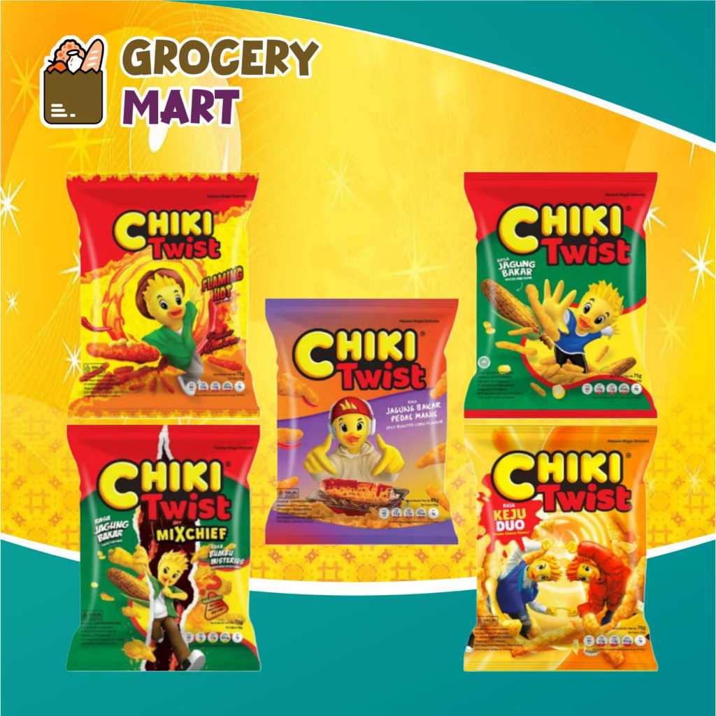 

(RENCENG) Chiki TWIST Jagung Rasa Jagung Bakar Pedas Manis Isi 10Pcs