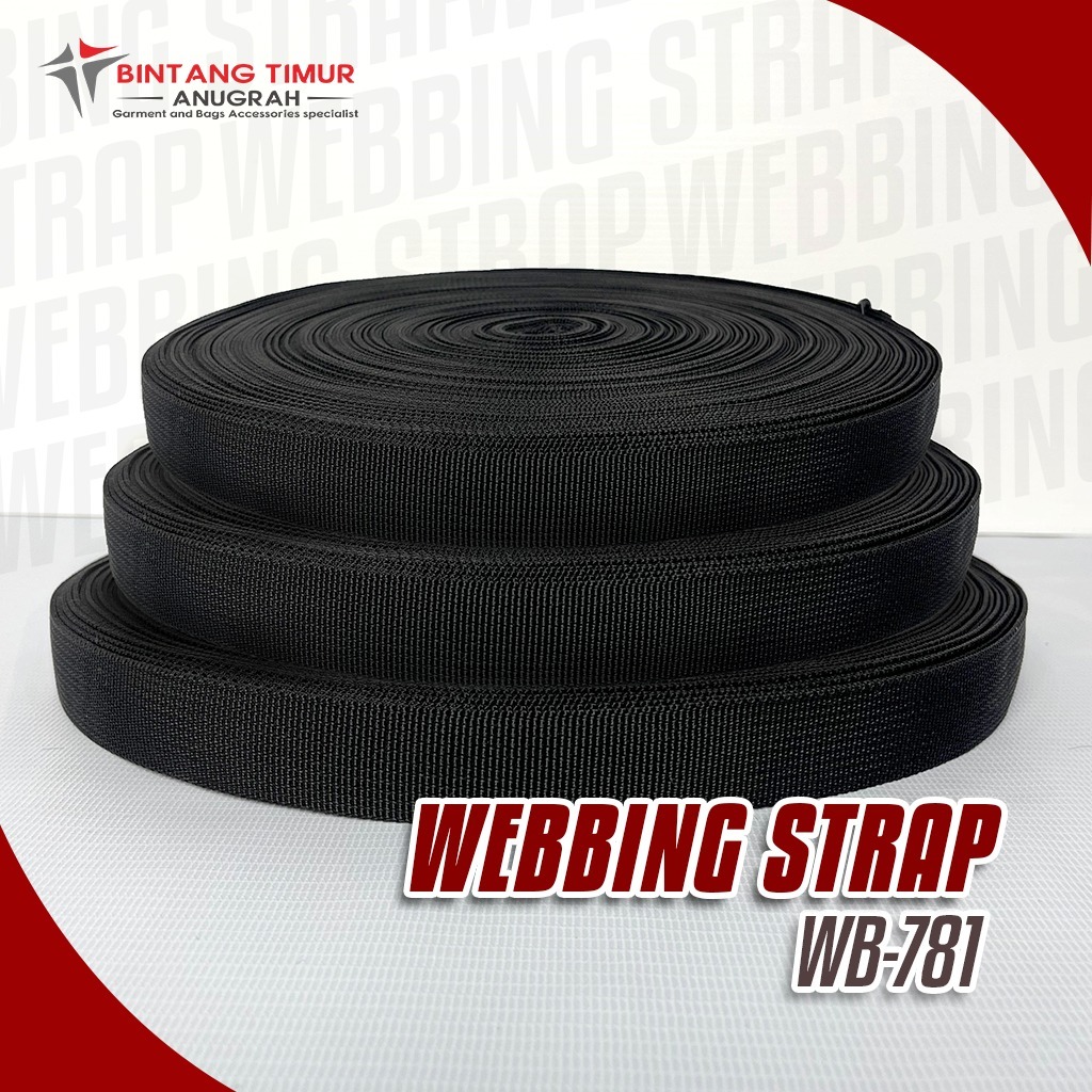 Webbing Nylon Nilon Tali Webbing Nylon WB-781 25MM Black - Roll