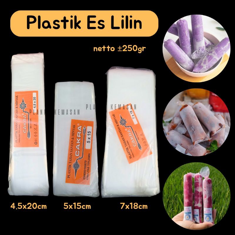 Plastik es lilin 4.5x20 5x15 7x18 plastik es mamboo kantong plastik cuko es lilin plastik es kucir