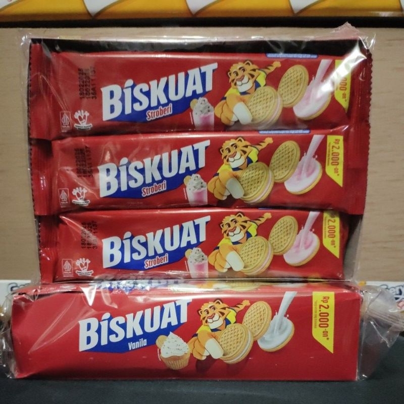 

Biskuat sandwich cream 2000, 1box isi 12sachet