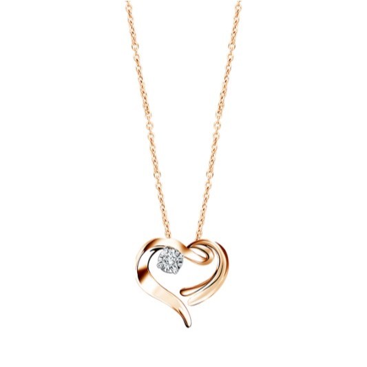 Frank & co. Frankly In Love Truly Pendant Necklace | Liontin Berlian Emas 18K Simbol Cinta Sejati