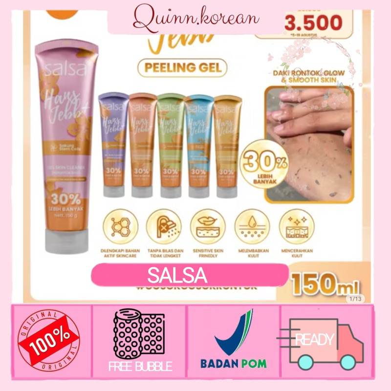 Salsa Hans Jebb New Variant 150gr+30% - Gel Skin Cleanser Eksfoliasi Perontok Daki