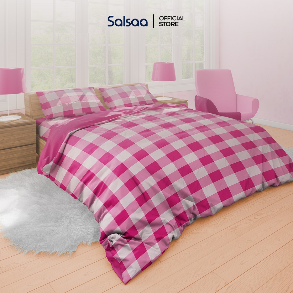 Salsaa Set Sprei Polymicro Karakter Non-Rumbai Emily Pink Lilac - King dan Queen Size