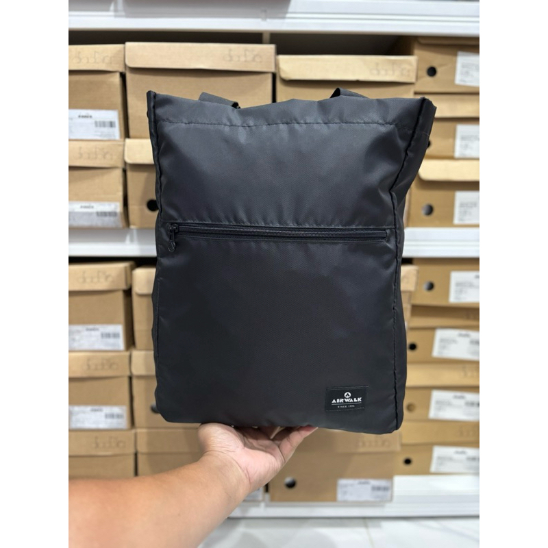 TAS TOTE BAG AIRWALK COSMO TOTEBAG BLACK AND GREY UNISEX TAS BAHU AIWTB240711 ORIGINAL BAG AIRWALK
