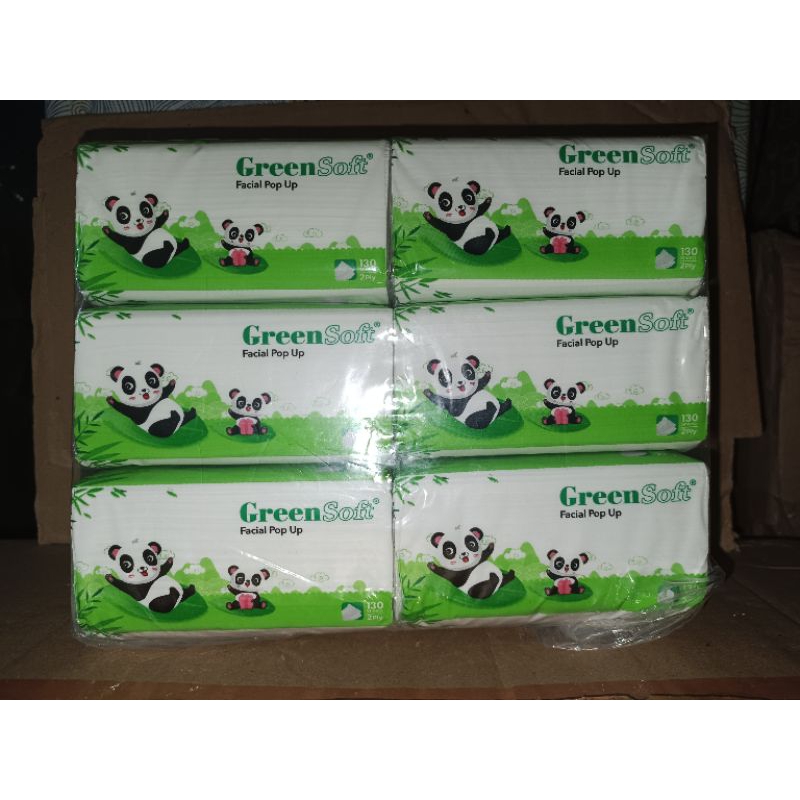 tissue green soft pop up isi 6