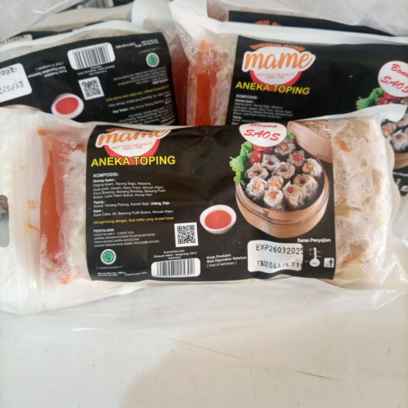 

MAME DIMSUM AYAM ANEKA TOPING 250GR ISI 15PCS