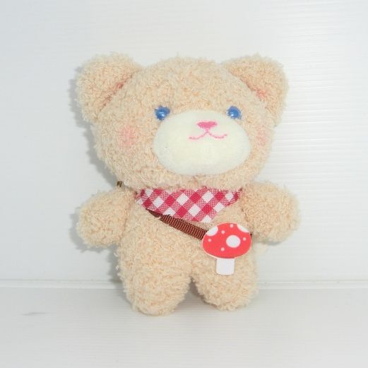 Gantungan kunci boneka beruang lucu bulu halus