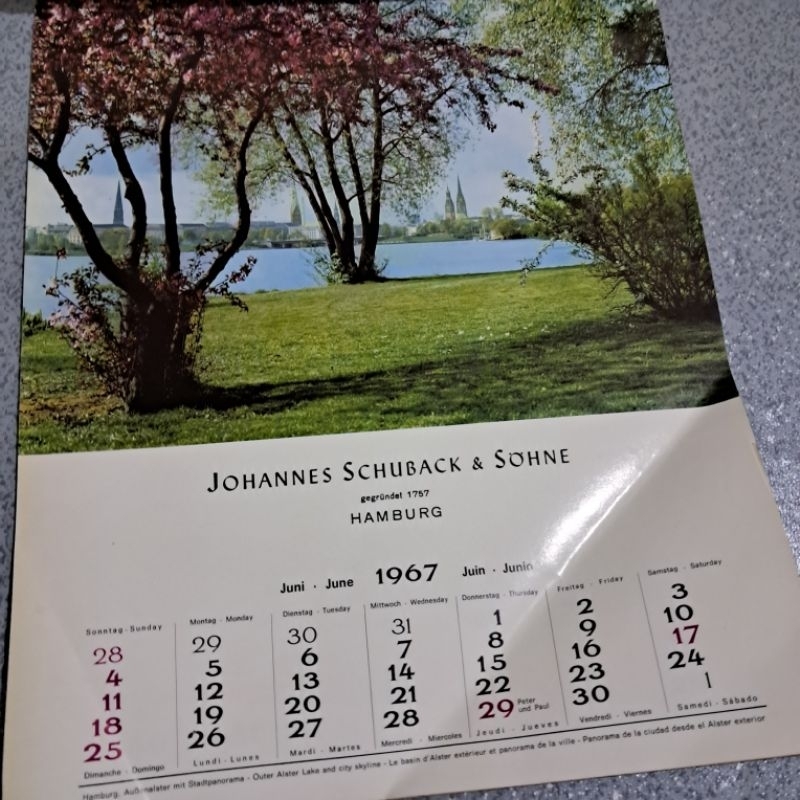 

Kalender asli cetakan tahun 1967 Jerman bulan Juni 1967 gambar di Jerman