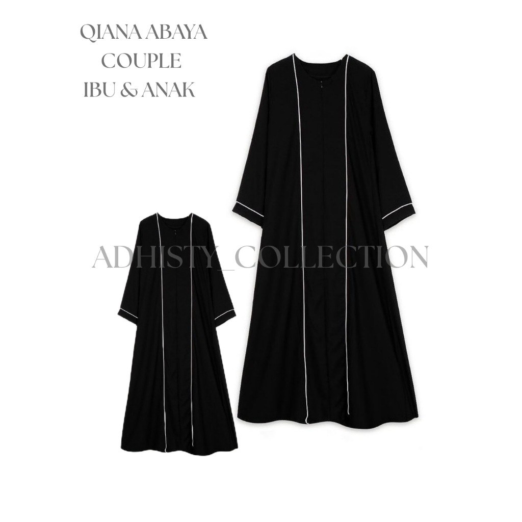 PREMIUM ABAYA QIANA BY ADHISTY COUPLE GAMIS IBU DAN ANAK BAHAN CRINKLE PREMIUM NYAMAN BUSUI FRIENDLY