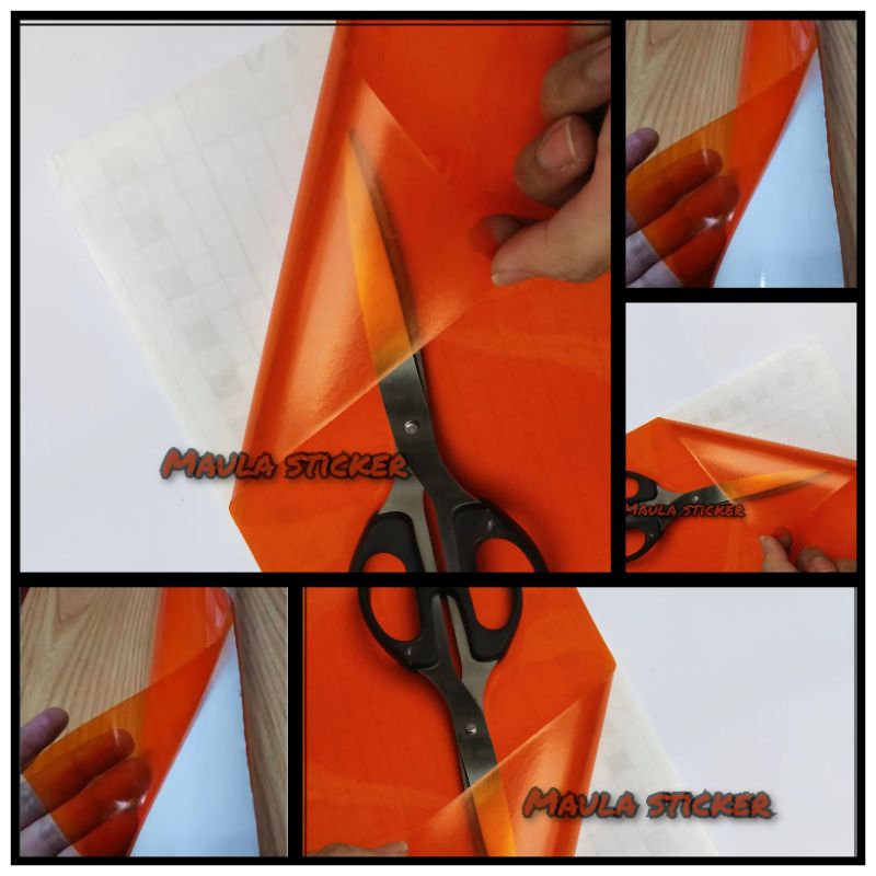 Skotlet Warna Orange Transparan Kualitas Premium Untuk Variasi Body Motor Atau Mobil