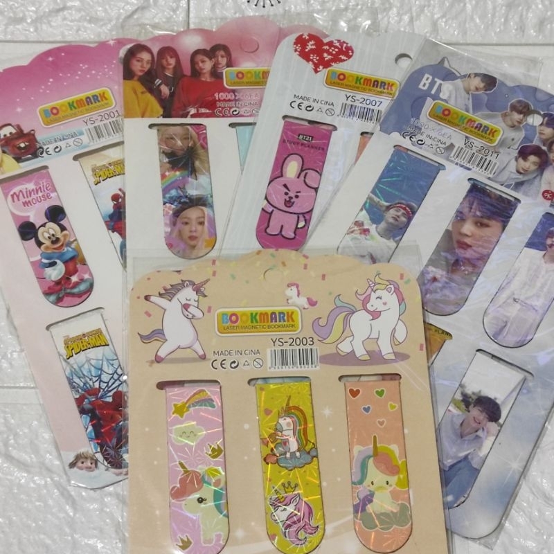 

(Isi 6 Buah) Bookmark Magnet Karakter - Penanda Buku Magnet - Pembatas Buku Magnet - Pembatas Buku Lucu