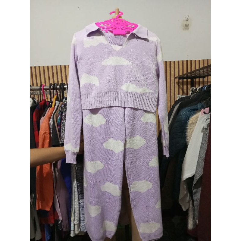 setelan rajut crop lucu atasan crop atasan rajut crop