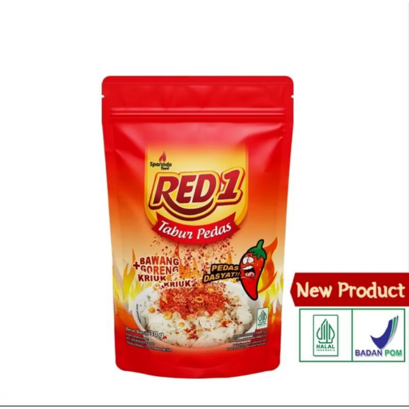 

Red1 | Red 1 Tabur Pedas Bawang Goreng 30 gr Pedas Gila