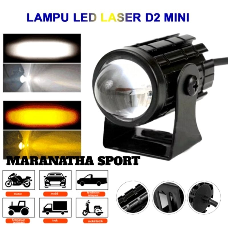 Lampu sorot motor mobil laser led D2 Mini