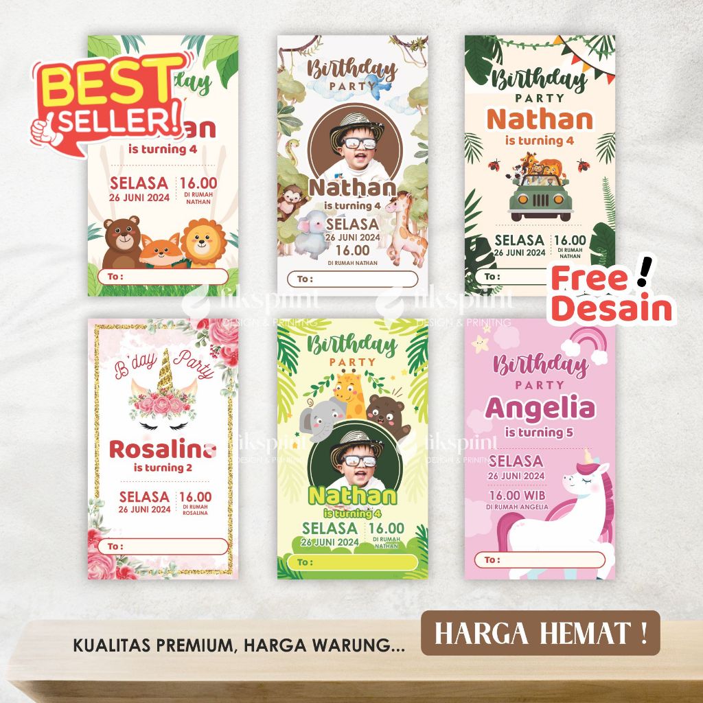 Undangan ulang tahun / undangan ultah / undangan cetak / cetak undangan