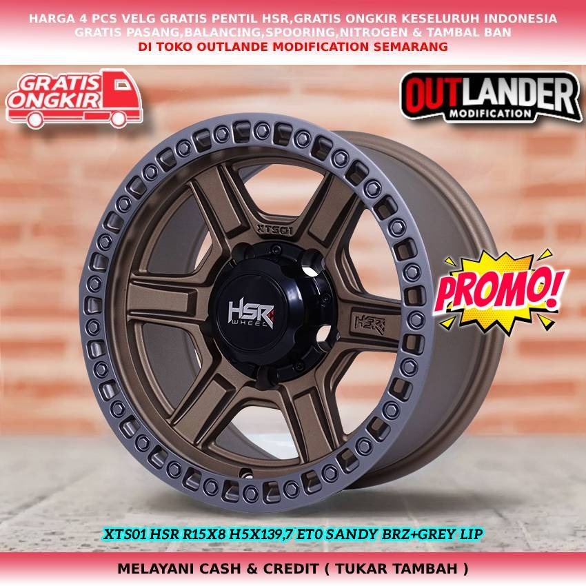 velg mobil r15/ velg offroad lebar 8, velg mobil Escudo, Grand Escudo, Jimny dll velg hsr xts01 r15