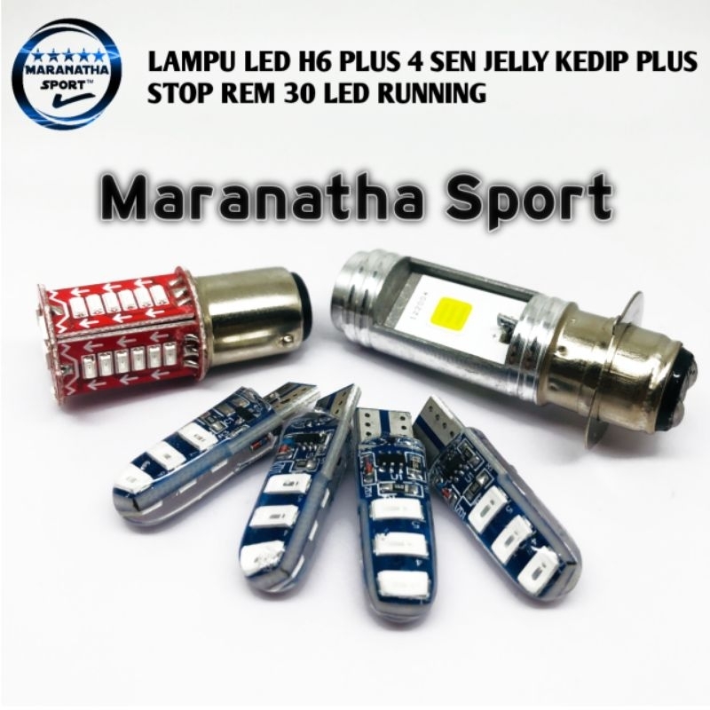 (PAKET HEMAT LAMPU VARIASI 3IN1) LAMPU UTAMA LED 2 SISI AC DC+LAMPU STOP REM 30 Mata +4pcs LAMPU SEN